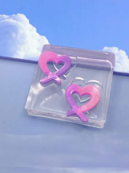 Mini Open Heart Knot Stud Earring Mold