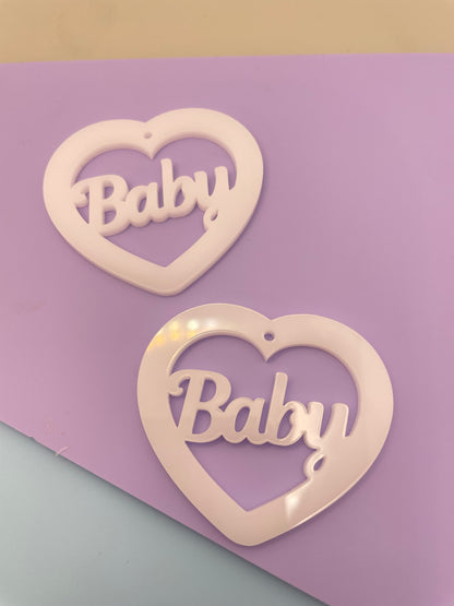 5cm Baby Word Heart Dangle Earring Mold