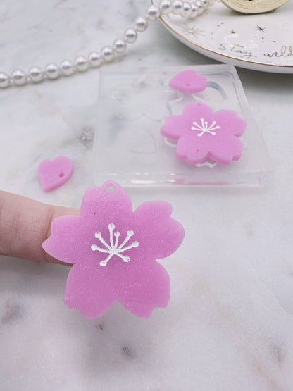 Cherry Blossom Sakura flower Dangle Earring Mold