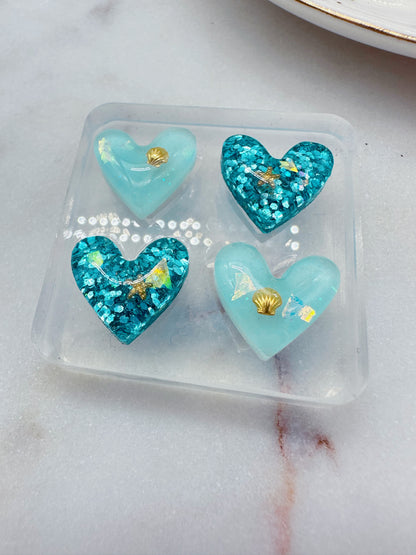 Predomed 1.5 cm Heart Stud Earring Mold