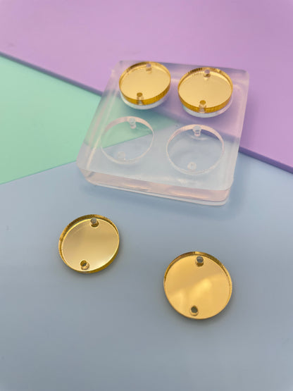 1.5 cm Round Earring Connector Mold Essential circle disc earring mold