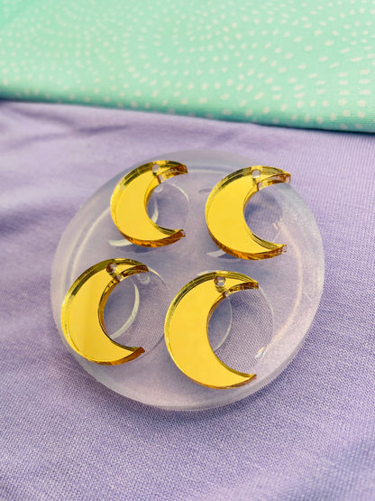 2cm Crescent Moon Charm Dangle Earring Mold