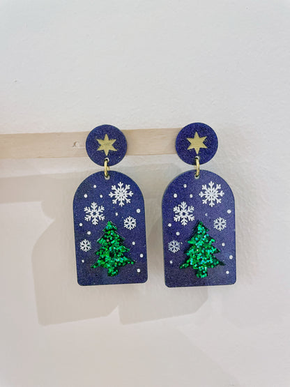 4.3 cm Snowy Christmas Tree Dangle Earring Mold