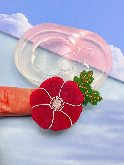 Poppy brooch mold