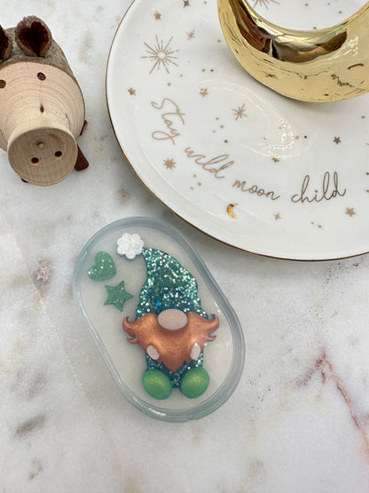 3D Little Gnome Brooch Mold with festival add-ons