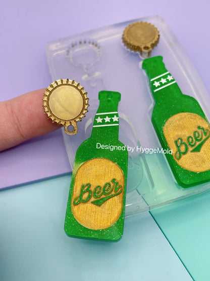 5cm Beer Bottle Dangle Earring Mold