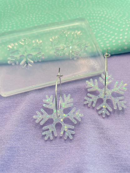 3cm Snowflake Spinner Earring Mold Pre-drilled holes