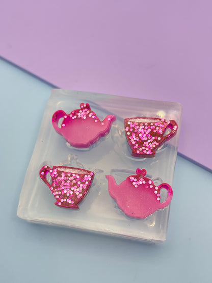 Mini Teapot Teacup set Stud Earring Mold