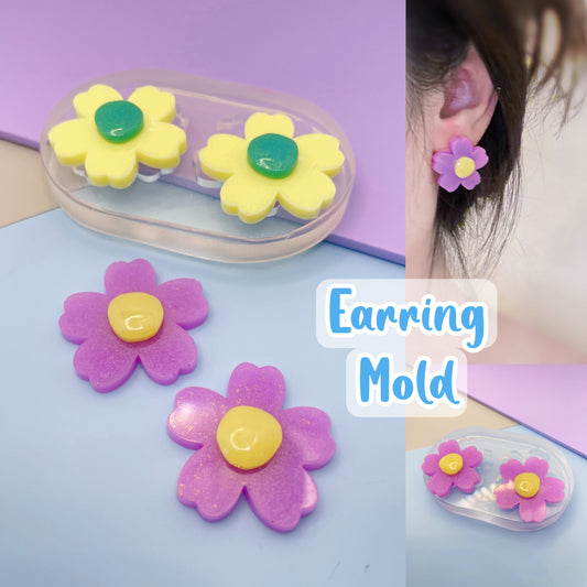 2.5 cm Retro Flower Stud Earring Mold