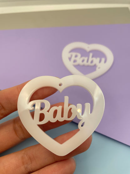 5cm Baby Word Heart Dangle Earring Mold