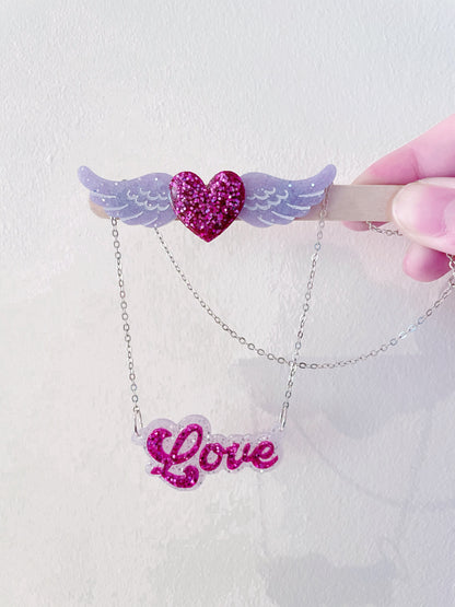 4.2 cm Layered Retro Love Slogan Necklace Mold