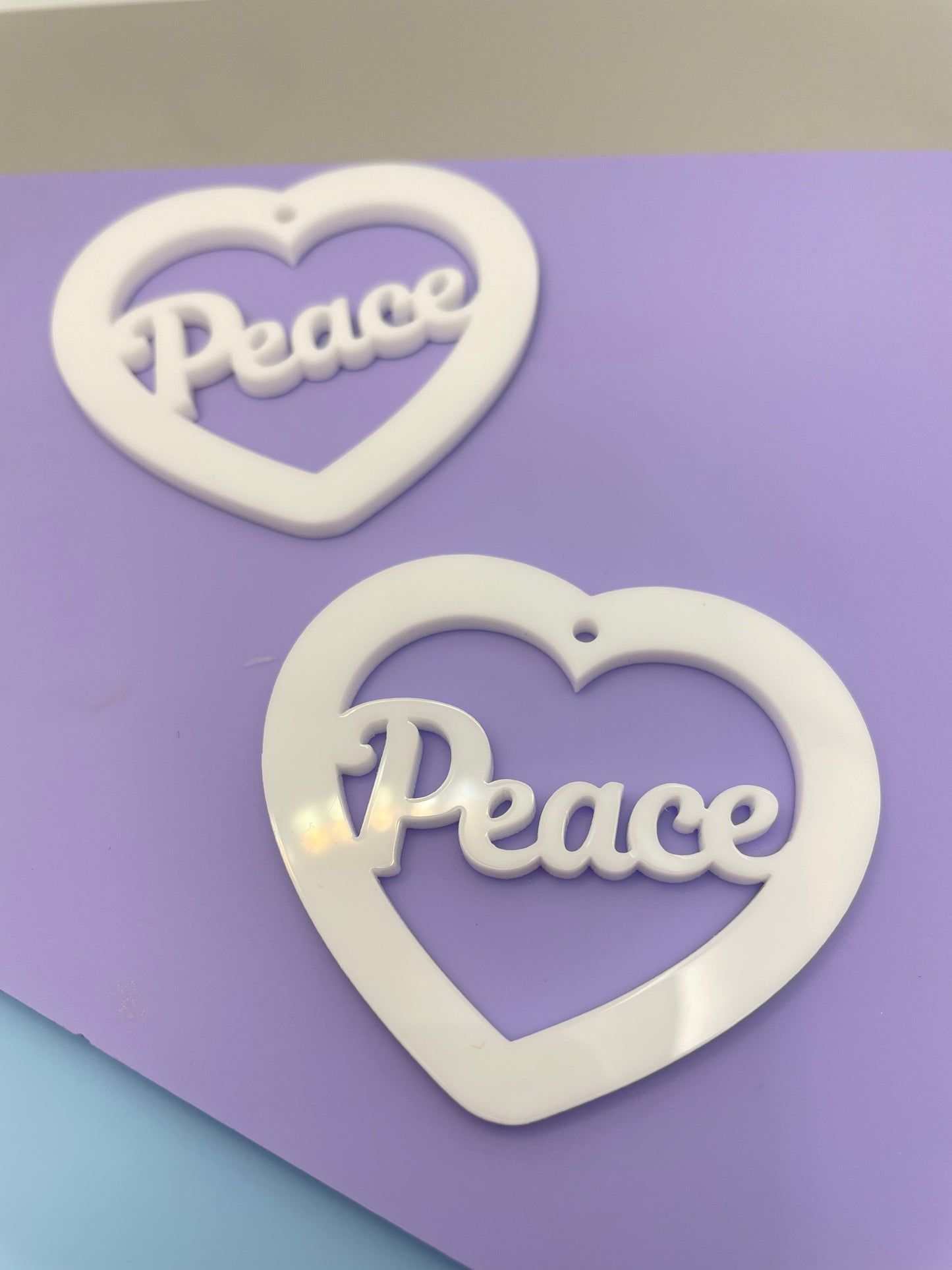 5cm Peace Word Heart Dangle Earring Mold