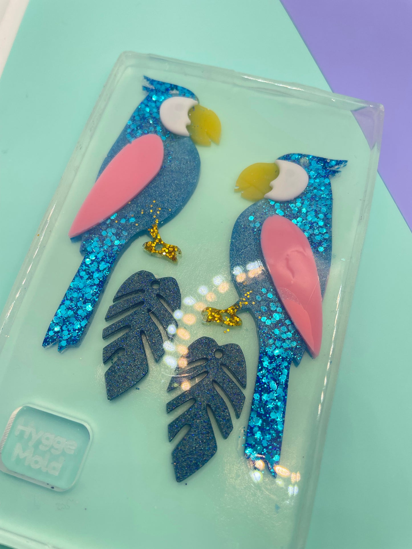 Large Layered Parrot Leaf Dangle earring Mold