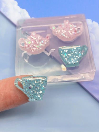 Mini Teapot Teacup set Stud Earring Mold