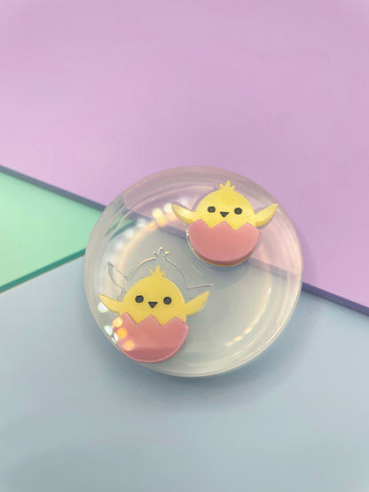 Small Easter Chick Born in Egg Stud Earring Mold