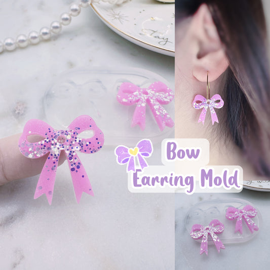 2.5 cm Ribbon bow dangle earring mold