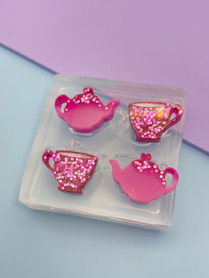 Mini Teapot Teacup set Stud Earring Mold