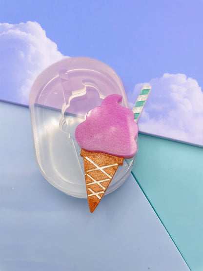 Small Ice Cream Hairclip Brooch Mold