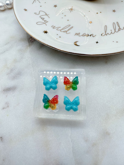 Tiny 1cm 3D butterfly Stud Earring Mold