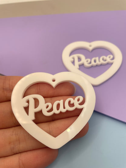 5cm Peace Word Heart Dangle Earring Mold