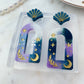 Celestial Open Arch Dangle Earring Mold with Art Deco Shell Toppers