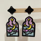 Celestial Stained Glass Window Frame Dangle Earring Mold Gothic