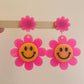 Extra Large Smiley Face Daisy Flower Dangle Earring Mold