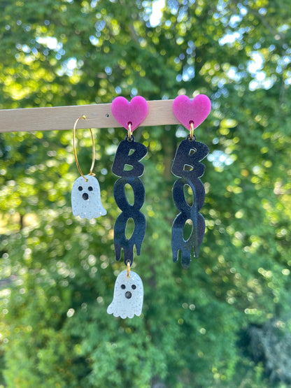 Boo heart Ghost Set Dangle Earring Mold