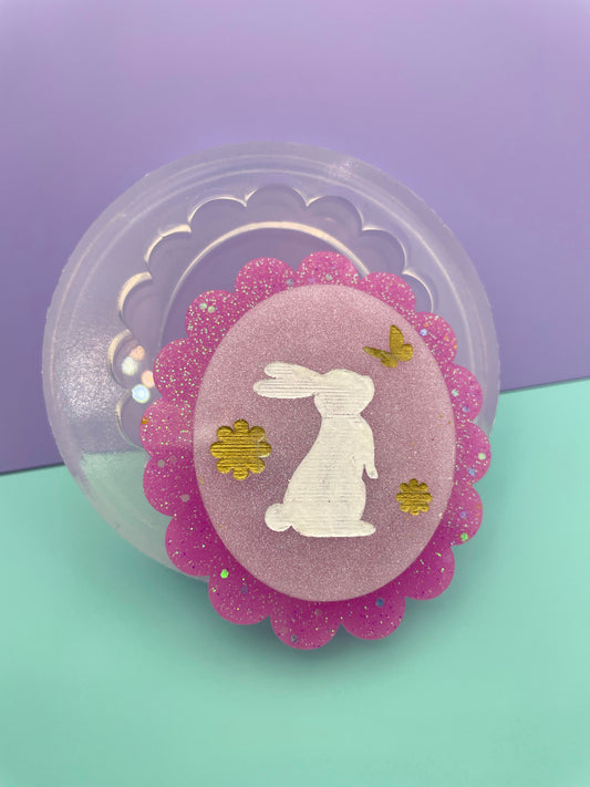 Easter Engraved Bunny Brooch Mold