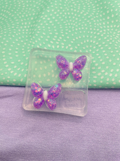 3D butterfly cabochon Dangle Earring Mold drilling required