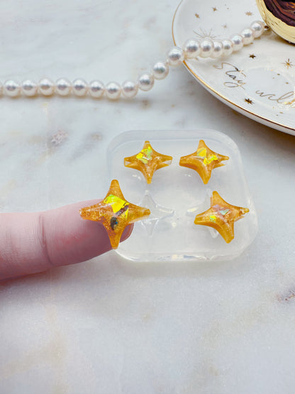 Mini Sparkle 4-point Star Stud Earring Mold