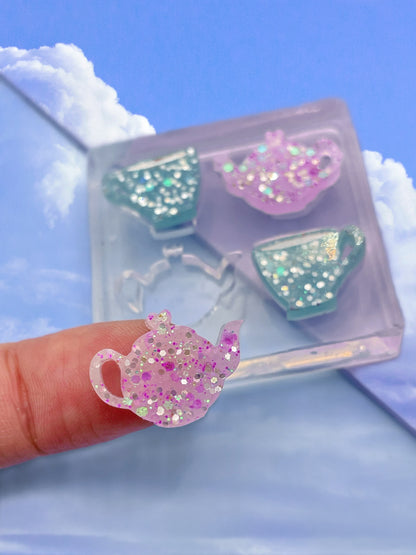 Mini Teapot Teacup set Stud Earring Mold