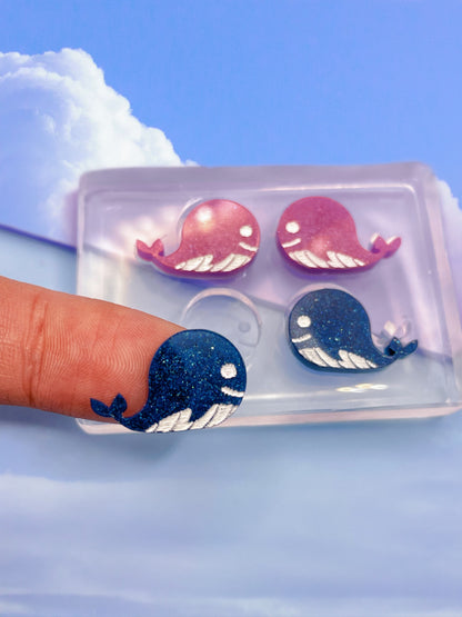 1.8 cm little whale stud earring mold