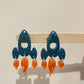 4.2 cm Rocket Fire Dangle Earring Mold Spaceship Space travel