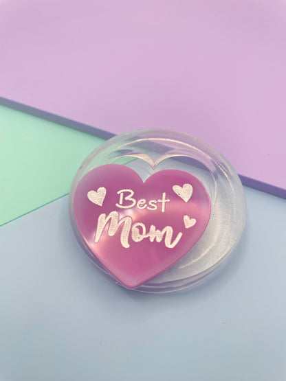 Best Mom badge mold pin brooch keychain