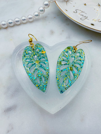 Beautiful 3.8 cm Heart-shaped Leaf Dangle Earring mold