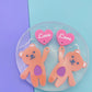 Valentines Heart Balloon Teddy Bear Dangle Earring Mold