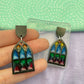 Stained glass Cathedral window frame dangle earring mold