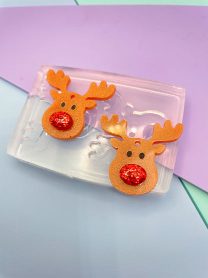 3.5 cm Christmas Reindeer Brooch Dangle Earring Mold