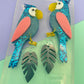 Large Layered Parrot Leaf Dangle earring Mold