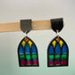 Stained glass Cathedral window frame dangle earring mold