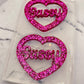 5cm Sassy Slogan Heart Dangle Earring Mold